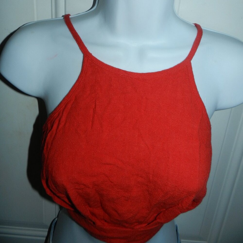 Altar'd State Vibrant solid red strappy crop tank top Small NWT🆕📦⌚🏃🏻💨⚡🚚 - Picture 3 of 15